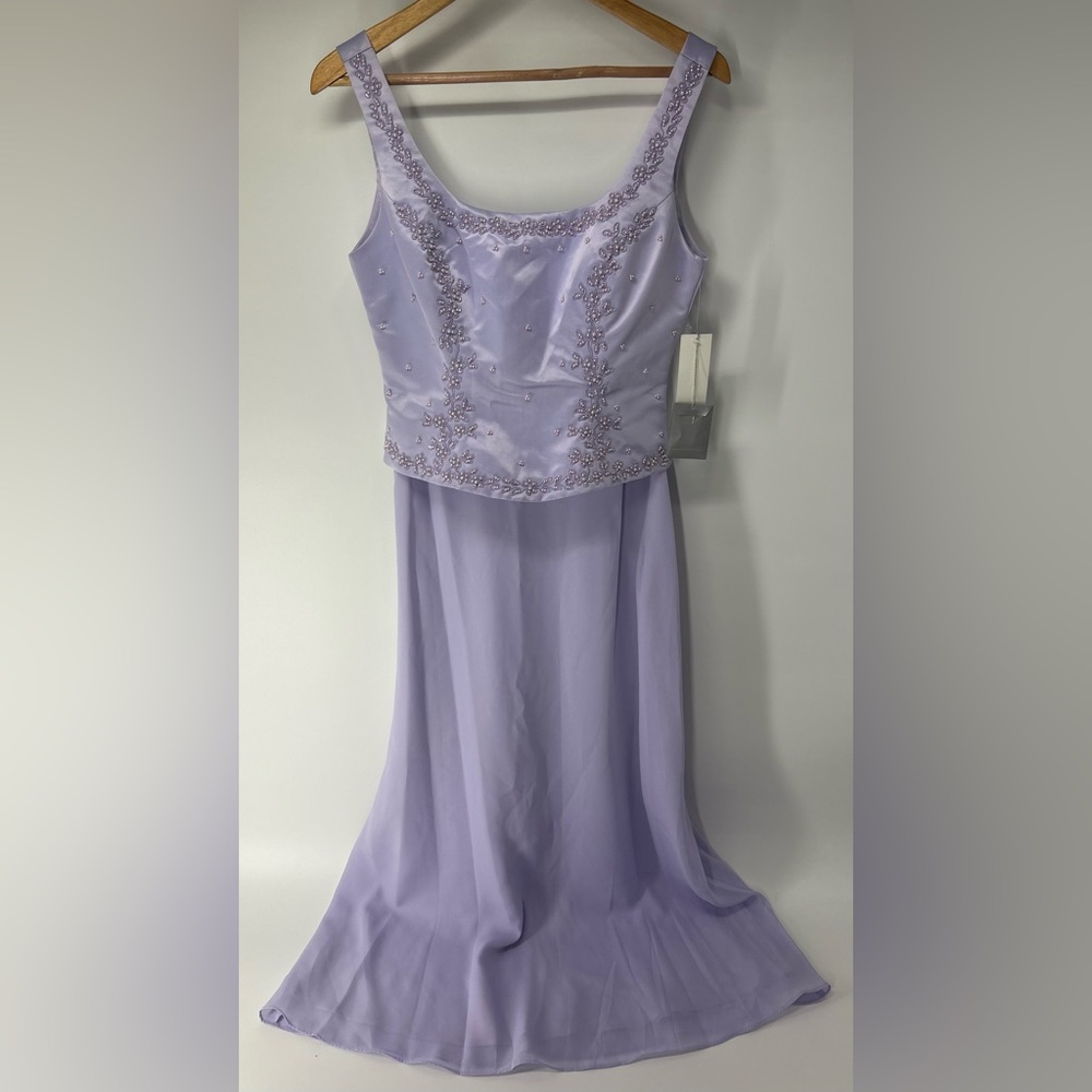 Badgley Mischka Lavender Embellished Two-Piece Evening Dress NWT